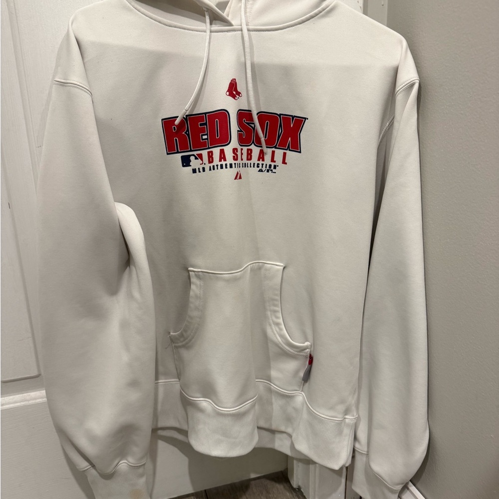 Majestic White Red Sox Baseball Hoodie